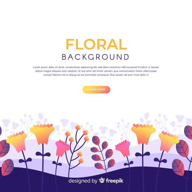 Fondo de flores en diseño plano