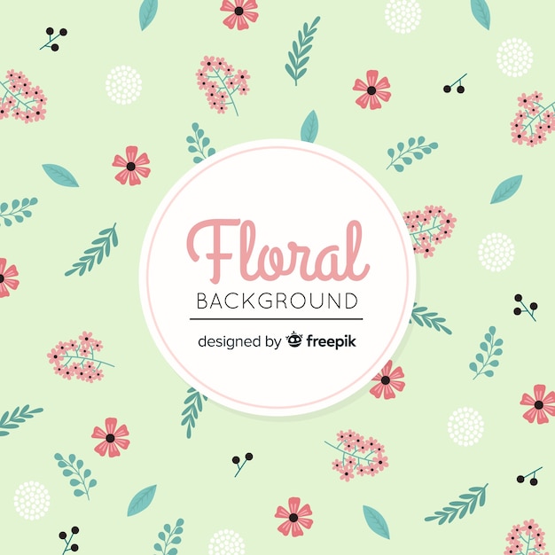 Fondo de flores en diseño plano