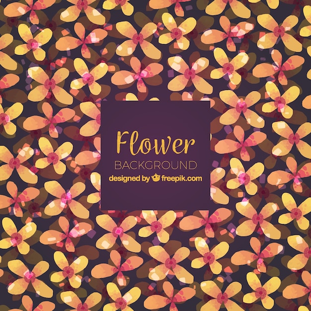 Vector gratuito fondo  de flores en estilo acuarela