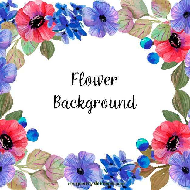 Fondo de flores en estilo acuarela a