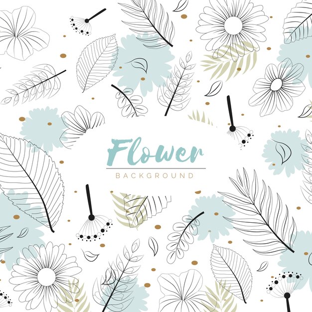 Fondo de flores en estilo hecho a mano