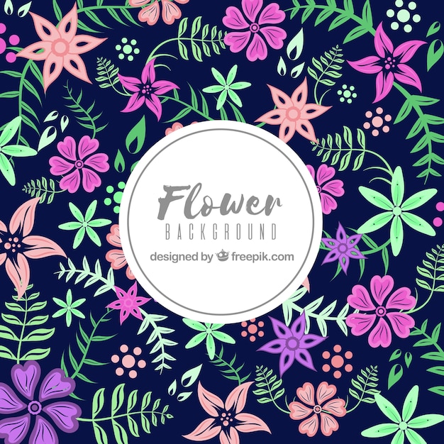 Vector gratuito fondo de flores en estilo plano