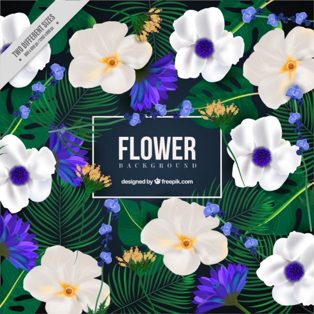 Vector gratuito fondo de flores en estilo realista