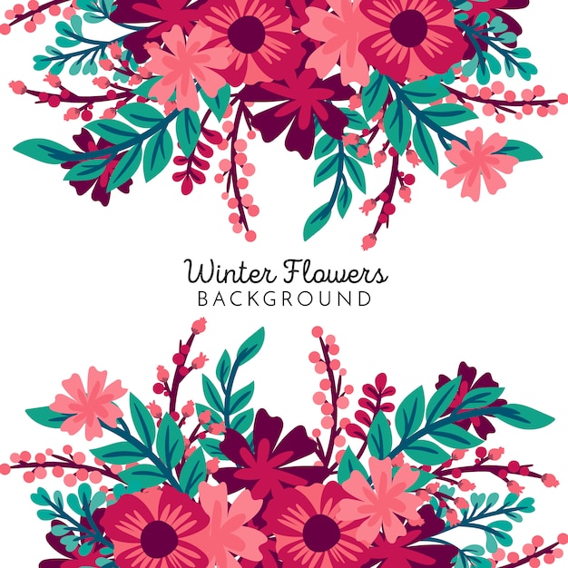 Fondo de flores de invierno