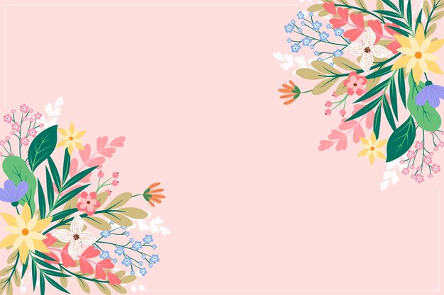 Vector gratuito fondo de flores planas