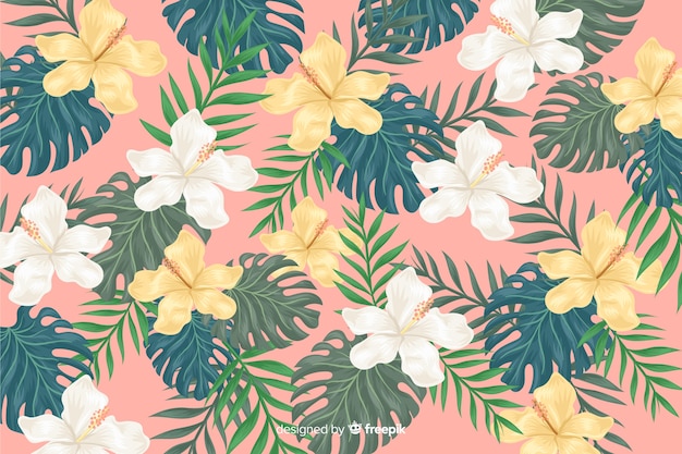 Fondo de flores tropicales 2d