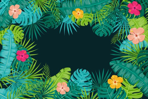 Fondo de flores tropicales para zoom