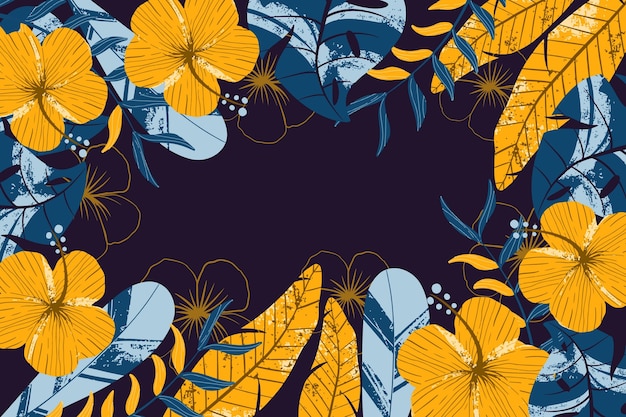 Vector gratuito fondo de flores tropicales para zoom