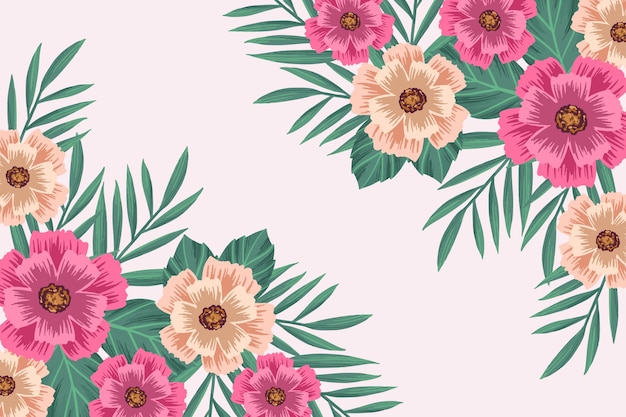 Fondo de flores vintage 2d