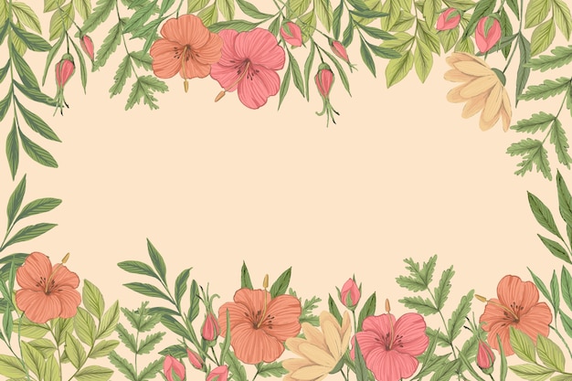 Vector gratuito fondo de flores vintage 2d