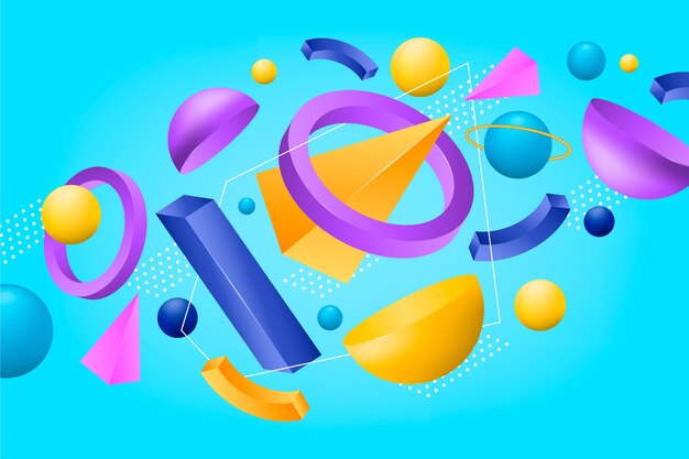 Fondo flotante de formas 3d realistas