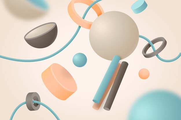 Fondo flotante de formas 3d