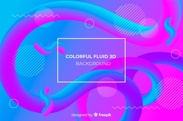 Fondo con fluidos coloridos 3d
