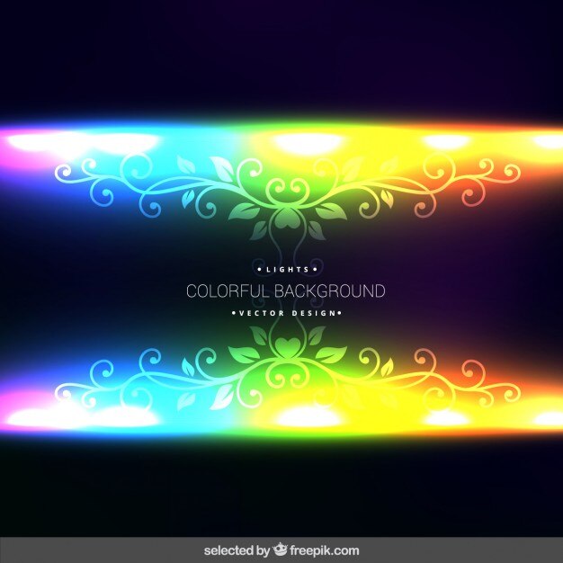 Fondo fluorescente con adornos
