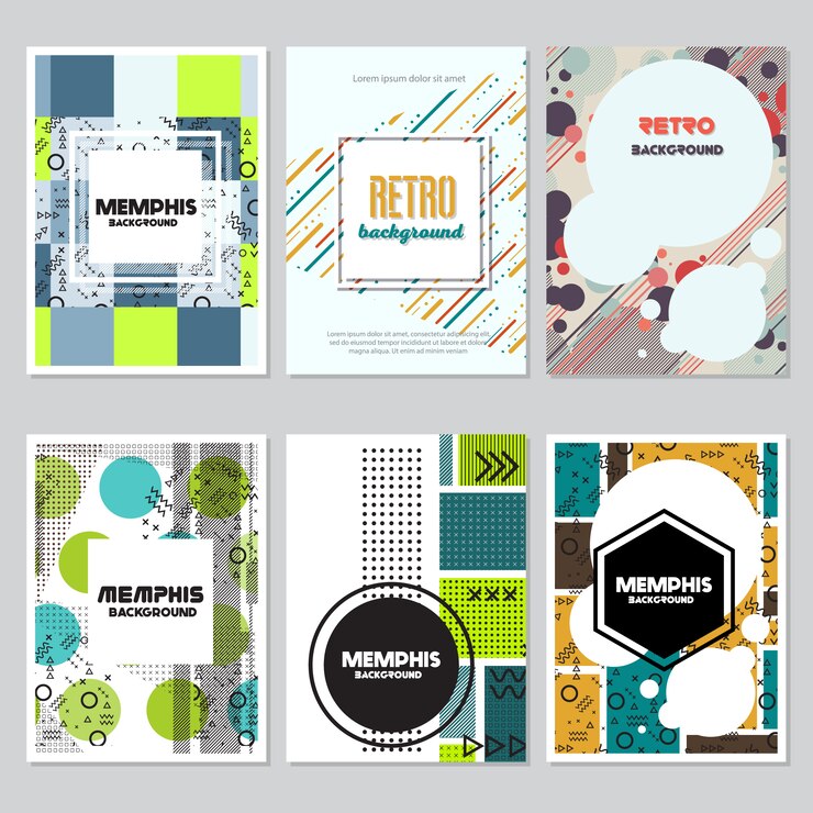 Vector gratuito fondo de flyer retro multicolor