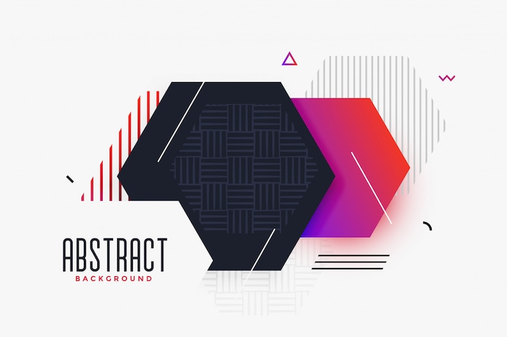Vector gratuito fondo de forma hexagonal abstracta de estilo memphis
