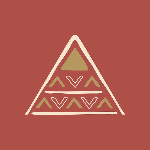 Vector gratuito fondo de forma tribal, diseño geométrico de doodle marrón, vector