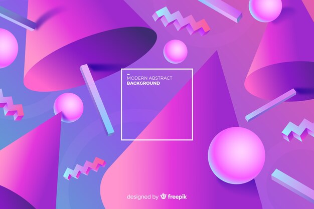 Fondo de formas en 3d con degradado