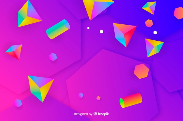 Fondo de formas en 3d con degradado
