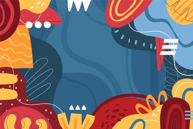 Fondo de formas abstractas dibujadas a mano