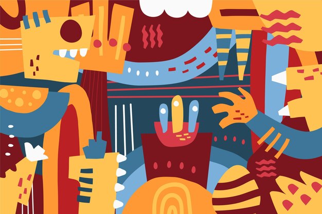 Fondo de formas abstractas dibujadas a mano