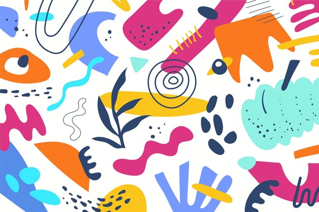 Fondo de formas abstractas dibujadas a mano