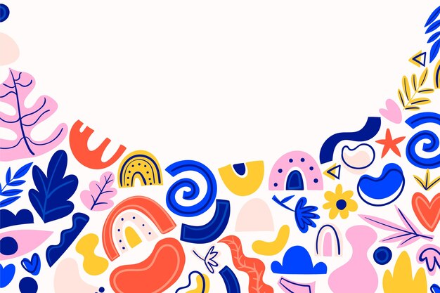Fondo de formas abstractas dinámicas dibujadas a mano