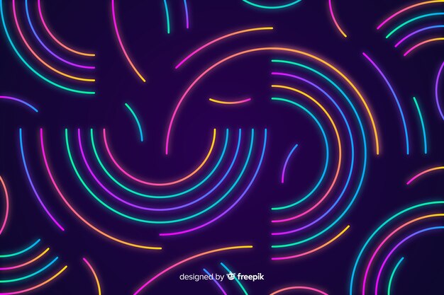 Fondo con formas abstractas de neón