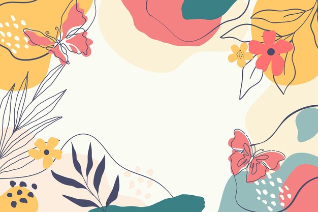 Fondo de formas abstractas planas dibujadas a mano