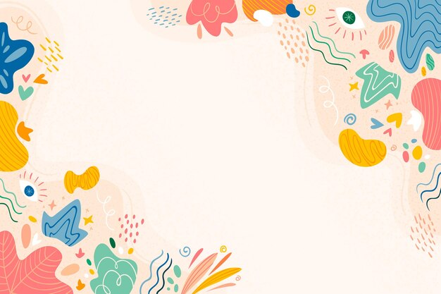 Fondo de formas abstractas planas dibujadas a mano
