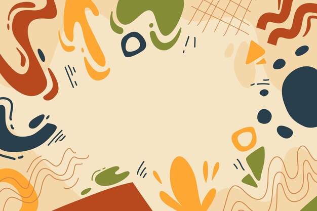 Fondo de formas abstractas planas dibujadas a mano