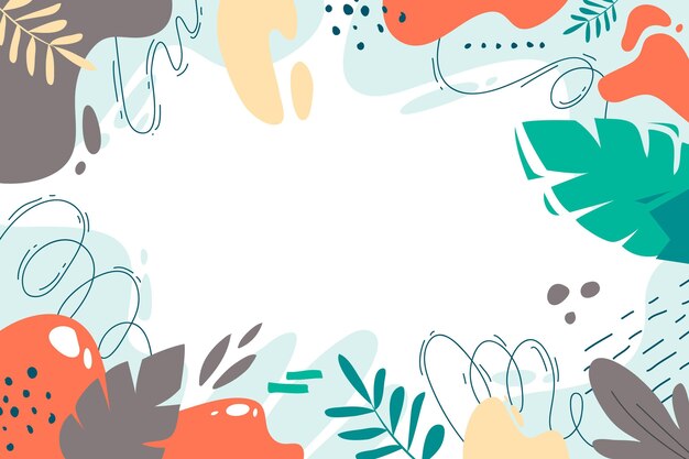Fondo de formas abstractas planas dibujadas a mano