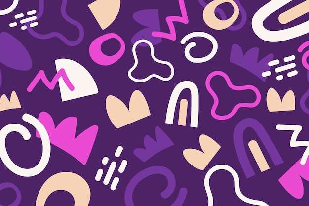 Fondo de formas abstractas planas dibujadas a mano