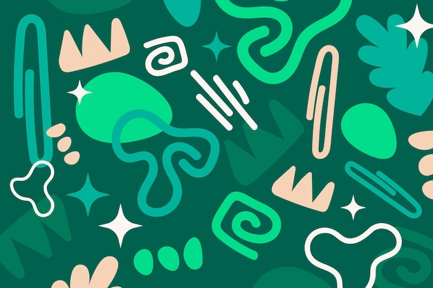Fondo de formas abstractas planas dibujadas a mano