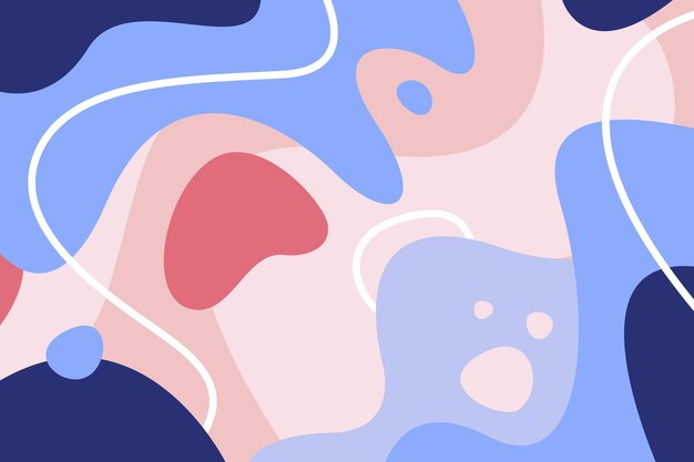 Fondo de formas abstractas planas dibujadas a mano
