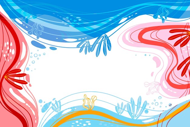 Fondo de formas abstractas planas dibujadas a mano