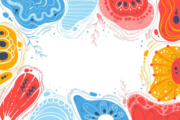 Fondo de formas abstractas planas dibujadas a mano