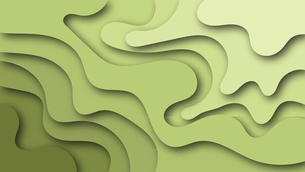 Fondo de formas cortadas en papel verde abstracto