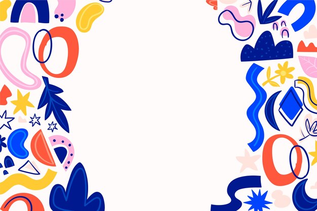 Fondo de formas dinámicas abstractas dibujadas a mano