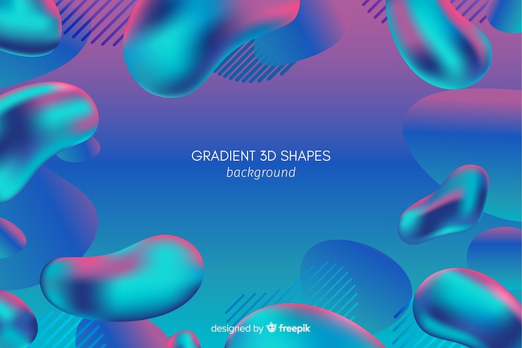 Vector gratuito fondo de formas fluidas en 3d con degradado