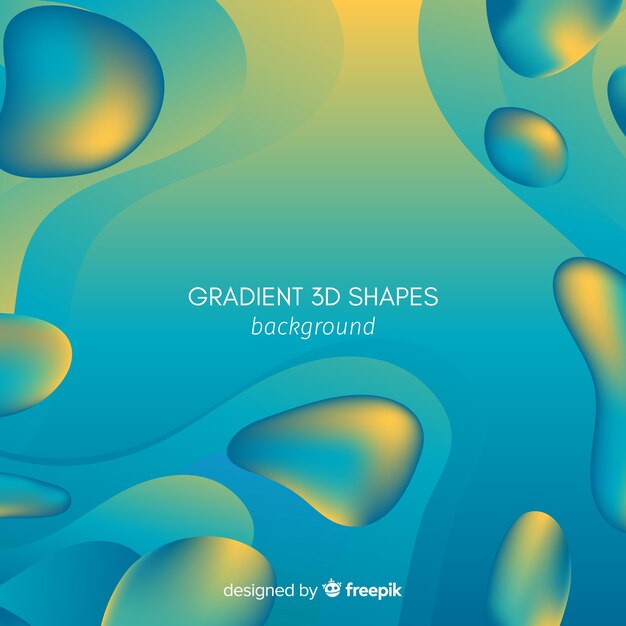 Fondo de formas fluidas en 3d con degradado