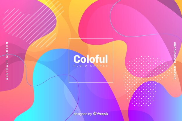 Fondo de formas fluidas coloridas con degradado
