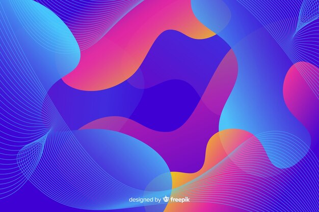 Fondo de formas de flujo abstractas y coloridas