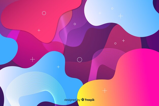 Fondo de formas de flujo abstractas y coloridas