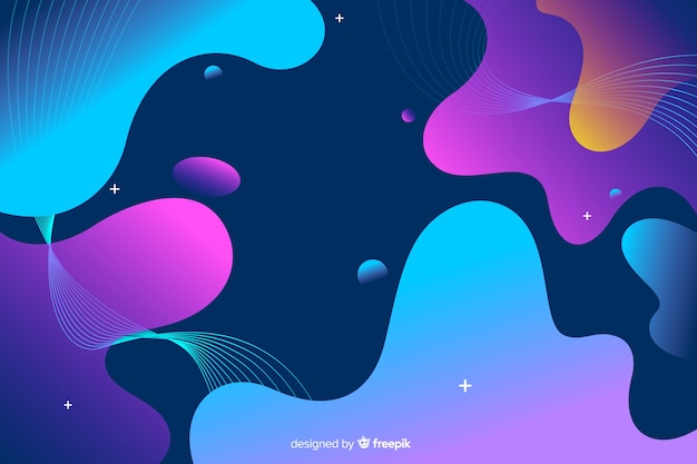 Fondo de formas de flujo abstractas y coloridas