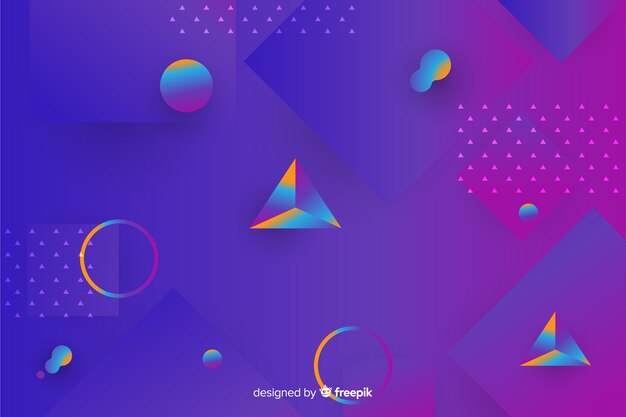 Fondo de formas geométricas en 3d con degradado