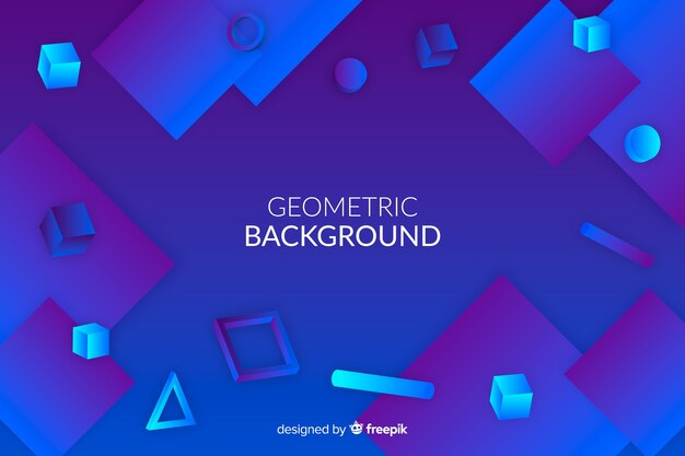 Fondo de formas geométricas en 3d con degradado
