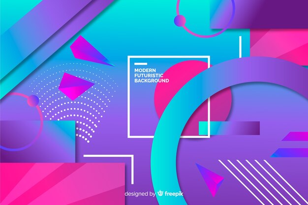 Fondo de formas geométricas de gradiente de colores