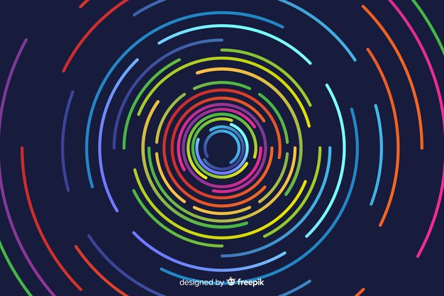 Fondo de formas geométricas de neón redondo