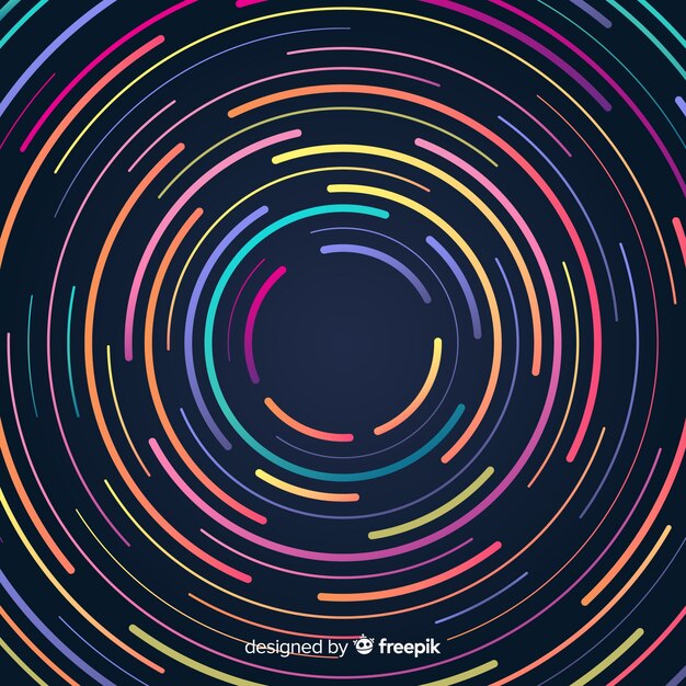 Fondo de formas geométricas de neón redondo